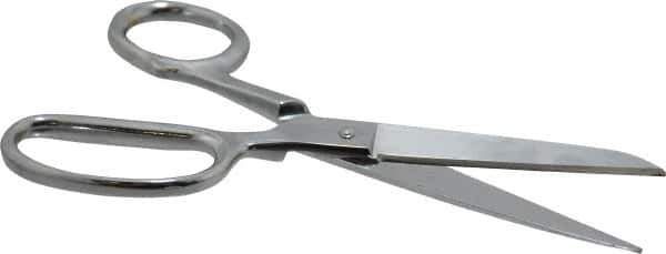 Heritage Cutlery - 2-1/2" LOC, 6" OAL Chrome Plated Standard Shears - Right Hand, Metal Straight Handle, For General Purpose Use - Apex Tool & Supply