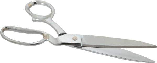 Heritage Cutlery - 4-3/4" LOC, 10" OAL Chrome Plated Standard Shears - Right Hand, Metal Bent Handle, For General Purpose Use - Apex Tool & Supply