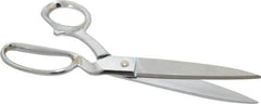 Heritage Cutlery - 4-3/4" LOC, 10" OAL Chrome Plated Standard Shears - Right Hand, Metal Bent Handle, For General Purpose Use - Apex Tool & Supply