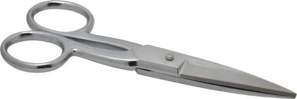 Heritage Cutlery - 2" LOC, 5-1/2" OAL Chrome Plated Double Sharp Point Scissors - Right Hand, Metal Straight Handle, For Sewing - Apex Tool & Supply