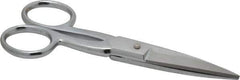 Heritage Cutlery - 2" LOC, 5-1/2" OAL Chrome Plated Double Sharp Point Scissors - Right Hand, Metal Straight Handle, For Sewing - Apex Tool & Supply