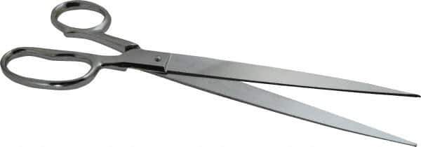 Heritage Cutlery - 7" LOC, 12" OAL Chrome Plated Standard Shears - Right Hand, Metal Straight Handle, For Paper - Apex Tool & Supply