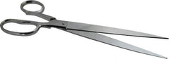 Heritage Cutlery - 7" LOC, 12" OAL Chrome Plated Standard Shears - Right Hand, Metal Straight Handle, For Paper - Apex Tool & Supply
