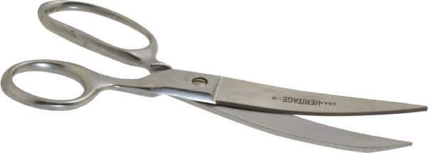 Heritage Cutlery - 3-1/2" LOC, 8" OAL Chrome Plated Standard Shears - Right Hand, Plastic Straight Handle, For Poultry Processing - Apex Tool & Supply