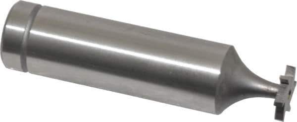 Made in USA - 3/8" Diam x 1/16" Face Width, Cobalt, 6 Teeth, Shank Connection Woodruff Keyseat Cutter - Uncoated, 2-1/16" OAL x 1/2" Shank, Straight Teeth, ANSI 203, Old Standard 211 - Apex Tool & Supply