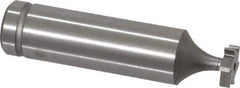 Made in USA - 3/8" Diam x 3/32" Face Width, Cobalt, 6 Teeth, Shank Connection Woodruff Keyseat Cutter - Uncoated, 2-3/32" OAL x 1/2" Shank, Straight Teeth, ANSI 303, Old Standard 212 - Apex Tool & Supply