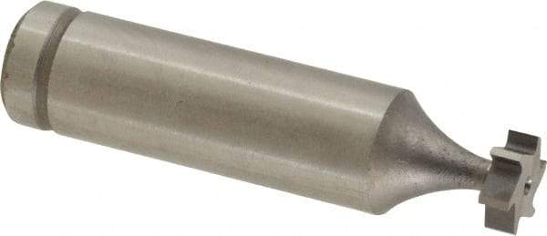 Made in USA - 3/8" Diam x 1/8" Face Width, Cobalt, 6 Teeth, Shank Connection Woodruff Keyseat Cutter - Uncoated, 2-1/8" OAL x 1/2" Shank, Straight Teeth, ANSI 403, Old Standard 213 - Apex Tool & Supply