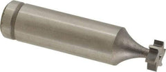 Made in USA - 3/8" Diam x 1/8" Face Width, Cobalt, 6 Teeth, Shank Connection Woodruff Keyseat Cutter - Uncoated, 2-1/8" OAL x 1/2" Shank, Straight Teeth, ANSI 403, Old Standard 213 - Apex Tool & Supply