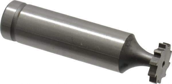Made in USA - 1/2" Diam x 3/32" Face Width, Cobalt, 10 Teeth, Shank Connection Woodruff Keyseat Cutter - Uncoated, 2-3/32" OAL x 1/2" Shank, Straight Teeth, ANSI 304, Old Standard 2 - Apex Tool & Supply