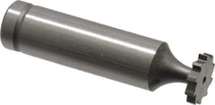 Made in USA - 1/2" Diam x 3/32" Face Width, Cobalt, 10 Teeth, Shank Connection Woodruff Keyseat Cutter - Uncoated, 2-3/32" OAL x 1/2" Shank, Straight Teeth, ANSI 304, Old Standard 2 - Apex Tool & Supply
