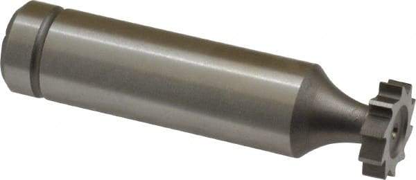 Made in USA - 1/2" Diam x 1/8" Face Width, Cobalt, 10 Teeth, Shank Connection Woodruff Keyseat Cutter - Uncoated, 2-1/8" OAL x 1/2" Shank, Straight Teeth, ANSI 404, Old Standard 3 - Apex Tool & Supply