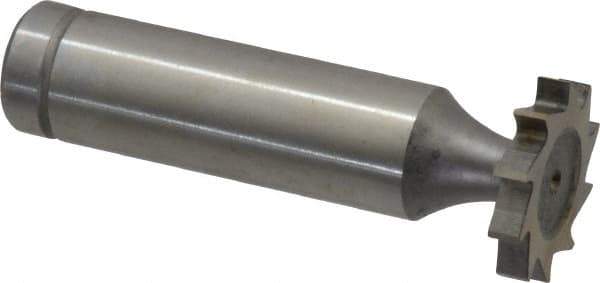 Made in USA - 3/4" Diam x 1/8" Face Width, Cobalt, 10 Teeth, Shank Connection Woodruff Keyseat Cutter - Uncoated, 2-1/8" OAL x 1/2" Shank, Straight Teeth, ANSI 406, Old Standard 7 - Apex Tool & Supply