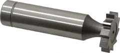 Made in USA - 3/4" Diam x 5/32" Face Width, Cobalt, 10 Teeth, Shank Connection Woodruff Keyseat Cutter - Uncoated, 2-5/32" OAL x 1/2" Shank, Straight Teeth, ANSI 506, Old Standard 8 - Apex Tool & Supply