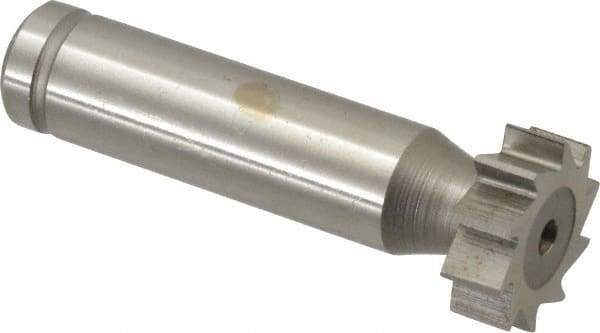 Made in USA - 3/4" Diam x 1/4" Face Width, Cobalt, 10 Teeth, Shank Connection Woodruff Keyseat Cutter - Uncoated, 2-1/4" OAL x 1/2" Shank, Straight Teeth, ANSI 806, Old Standard 91 - Apex Tool & Supply