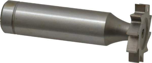 Made in USA - 7/8" Diam x 5/32" Face Width, Cobalt, 10 Teeth, Shank Connection Woodruff Keyseat Cutter - Uncoated, 2-5/32" OAL x 1/2" Shank, Straight Teeth, ANSI 507, Old Standard 10 - Apex Tool & Supply