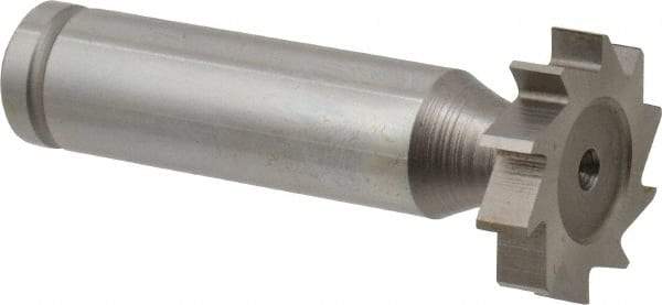 Made in USA - 7/8" Diam x 3/16" Face Width, Cobalt, 10 Teeth, Shank Connection Woodruff Keyseat Cutter - Uncoated, 2-3/16" OAL x 1/2" Shank, Straight Teeth, ANSI 607, Old Standard 11 - Apex Tool & Supply