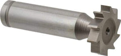 Made in USA - 7/8" Diam x 3/16" Face Width, Cobalt, 10 Teeth, Shank Connection Woodruff Keyseat Cutter - Uncoated, 2-3/16" OAL x 1/2" Shank, Straight Teeth, ANSI 607, Old Standard 11 - Apex Tool & Supply
