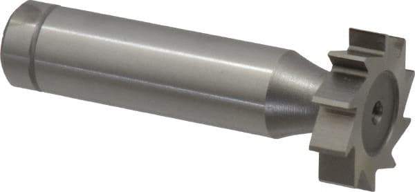 Made in USA - 7/8" Diam x 7/32" Face Width, Cobalt, 10 Teeth, Shank Connection Woodruff Keyseat Cutter - Uncoated, 2-7/32" OAL x 1/2" Shank, Straight Teeth, ANSI 707, Old Standard 12 - Apex Tool & Supply