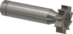 Made in USA - 7/8" Diam x 7/32" Face Width, Cobalt, 10 Teeth, Shank Connection Woodruff Keyseat Cutter - Uncoated, 2-7/32" OAL x 1/2" Shank, Straight Teeth, ANSI 707, Old Standard 12 - Apex Tool & Supply