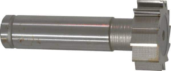Made in USA - 1" Diam x 3/8" Face Width, Cobalt, 12 Teeth, Shank Connection Woodruff Keyseat Cutter - Uncoated, 2-3/8" OAL x 1/2" Shank, Straight Teeth, ANSI 1208, Old Standard 152 - Apex Tool & Supply