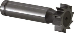 Made in USA - 7/8" Diam x 1/4" Face Width, Cobalt, 10 Teeth, Shank Connection Woodruff Keyseat Cutter - Uncoated, 2-1/4" OAL x 1/2" Shank, Straight Teeth, ANSI 807, Old Standard A - Apex Tool & Supply