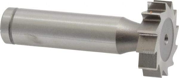 Made in USA - 1" Diam x 1/4" Face Width, Cobalt, 12 Teeth, Shank Connection Woodruff Keyseat Cutter - Uncoated, 2-1/4" OAL x 1/2" Shank, Straight Teeth, ANSI 808, Old Standard 15 - Apex Tool & Supply
