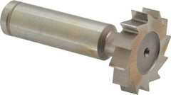 Made in USA - 1-1/8" Diam x 1/4" Face Width, Cobalt, 12 Teeth, Shank Connection Woodruff Keyseat Cutter - Uncoated, 2-1/4" OAL x 1/2" Shank, Straight Teeth, ANSI 809, Old Standard 18 - Apex Tool & Supply