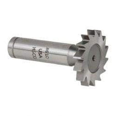 Made in USA - 1-1/4" Diam x 3/16" Face Width, Cobalt, 14 Teeth, Shank Connection Woodruff Keyseat Cutter - Uncoated, 2-3/16" OAL x 1/2" Shank, Straight Teeth, ANSI 610, Old Standard 19 - Apex Tool & Supply