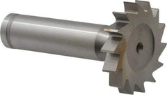 Made in USA - 1-1/4" Diam x 7/32" Face Width, Cobalt, 14 Teeth, Shank Connection Woodruff Keyseat Cutter - Uncoated, 2-7/32" OAL x 1/2" Shank, Straight Teeth, ANSI 710, Old Standard 20 - Apex Tool & Supply
