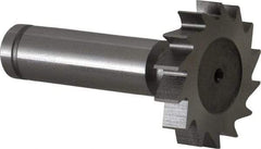 Made in USA - 1-1/4" Diam x 1/4" Face Width, Cobalt, 14 Teeth, Shank Connection Woodruff Keyseat Cutter - Uncoated, 2-1/4" OAL x 1/2" Shank, Straight Teeth, ANSI 810, Old Standard 21 - Apex Tool & Supply