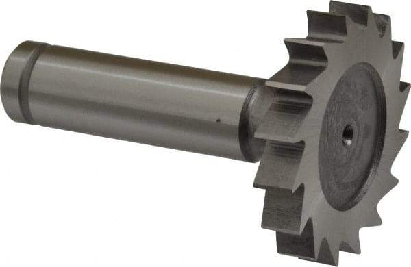 Made in USA - 1-1/2" Diam x 1/4" Face Width, Cobalt, 16 Teeth, Shank Connection Woodruff Keyseat Cutter - Uncoated, 2-1/4" OAL x 1/2" Shank, Straight Teeth, ANSI 812, Old Standard 24 - Apex Tool & Supply