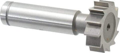 Made in USA - 1" Diam x 5/16" Face Width, Cobalt, 12 Teeth, Shank Connection Woodruff Keyseat Cutter - Uncoated, 2-5/16" OAL x 1/2" Shank, Straight Teeth, ANSI 1008, Old Standard B - Apex Tool & Supply
