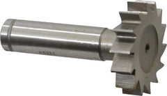Made in USA - 1-3/8" Diam x 5/16" Face Width, Cobalt, 14 Teeth, Shank Connection Woodruff Keyseat Cutter - Uncoated, 2-5/16" OAL x 1/2" Shank, Straight Teeth, ANSI 1011, Old Standard 23 - Apex Tool & Supply