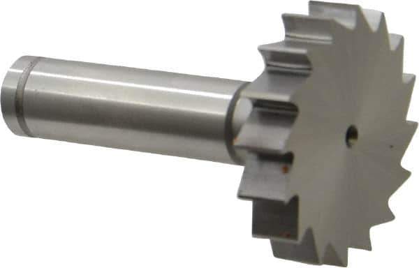 Made in USA - 1-1/2" Diam x 5/16" Face Width, Cobalt, 16 Teeth, Shank Connection Woodruff Keyseat Cutter - Uncoated, 2-5/16" OAL x 1/2" Shank, Straight Teeth, ANSI 1012, Old Standard 25 - Apex Tool & Supply