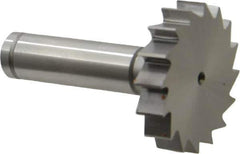Made in USA - 1-1/2" Diam x 5/16" Face Width, Cobalt, 16 Teeth, Shank Connection Woodruff Keyseat Cutter - Uncoated, 2-5/16" OAL x 1/2" Shank, Straight Teeth, ANSI 1012, Old Standard 25 - Apex Tool & Supply