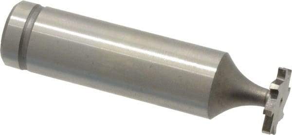 Made in USA - 1/2" Diam x 1/16" Face Width, Cobalt, 8 Teeth, Shank Connection Woodruff Keyseat Cutter - Uncoated, 2-1/16" OAL x 1/2" Shank, Staggered Teeth, ANSI 204, Old Standard 1 - Apex Tool & Supply