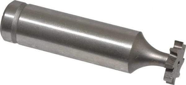Made in USA - 1/2" Diam x 3/32" Face Width, Cobalt, 8 Teeth, Shank Connection Woodruff Keyseat Cutter - Uncoated, 2-3/32" OAL x 1/2" Shank, Staggered Teeth, ANSI 304, Old Standard 2 - Apex Tool & Supply