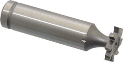 Made in USA - 5/8" Diam x 3/32" Face Width, Cobalt, 8 Teeth, Shank Connection Woodruff Keyseat Cutter - Uncoated, 2-3/32" OAL x 1/2" Shank, Staggered Teeth, ANSI 305, Old Standard 4 - Apex Tool & Supply