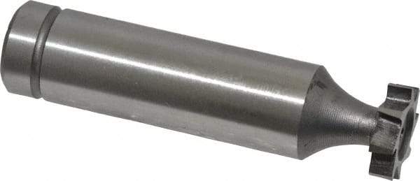 Made in USA - 1/2" Diam x 1/8" Face Width, Cobalt, 8 Teeth, Shank Connection Woodruff Keyseat Cutter - Uncoated, 2-1/8" OAL x 1/2" Shank, Staggered Teeth, ANSI 404, Old Standard 3 - Apex Tool & Supply