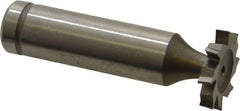 Made in USA - 3/4" Diam x 1/8" Face Width, Cobalt, 8 Teeth, Shank Connection Woodruff Keyseat Cutter - Uncoated, 2-1/8" OAL x 1/2" Shank, Staggered Teeth, ANSI 406, Old Standard 7 - Apex Tool & Supply