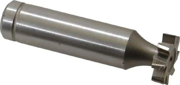 Made in USA - 5/8" Diam x 5/32" Face Width, Cobalt, 8 Teeth, Shank Connection Woodruff Keyseat Cutter - Uncoated, 2-5/32" OAL x 1/2" Shank, Staggered Teeth, ANSI 505, Old Standard 6 - Apex Tool & Supply