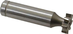 Made in USA - 5/8" Diam x 5/32" Face Width, Cobalt, 8 Teeth, Shank Connection Woodruff Keyseat Cutter - Uncoated, 2-5/32" OAL x 1/2" Shank, Staggered Teeth, ANSI 505, Old Standard 6 - Apex Tool & Supply