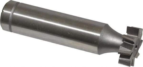 Made in USA - 5/8" Diam x 3/16" Face Width, Cobalt, 8 Teeth, Shank Connection Woodruff Keyseat Cutter - Uncoated, 2-3/16" OAL x 1/2" Shank, Staggered Teeth, ANSI 605, Old Standard 61 - Apex Tool & Supply