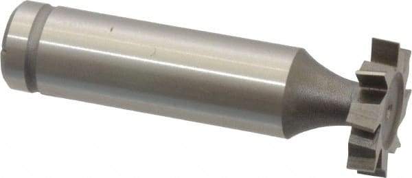 Made in USA - 3/4" Diam x 5/32" Face Width, Cobalt, 8 Teeth, Shank Connection Woodruff Keyseat Cutter - Uncoated, 2-5/32" OAL x 1/2" Shank, Staggered Teeth, ANSI 506, Old Standard 8 - Apex Tool & Supply