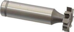 Made in USA - 3/4" Diam x 5/32" Face Width, Cobalt, 8 Teeth, Shank Connection Woodruff Keyseat Cutter - Uncoated, 2-5/32" OAL x 1/2" Shank, Staggered Teeth, ANSI 506, Old Standard 8 - Apex Tool & Supply