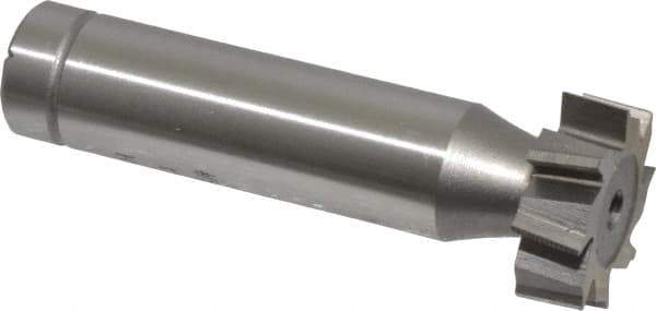 Made in USA - 3/4" Diam x 1/4" Face Width, Cobalt, 8 Teeth, Shank Connection Woodruff Keyseat Cutter - Uncoated, 2-1/4" OAL x 1/2" Shank, Staggered Teeth, ANSI 806, Old Standard 91 - Apex Tool & Supply