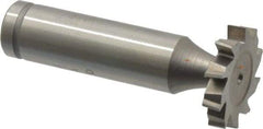 Made in USA - 7/8" Diam x 5/32" Face Width, Cobalt, 10 Teeth, Shank Connection Woodruff Keyseat Cutter - Uncoated, 2-5/32" OAL x 1/2" Shank, Staggered Teeth, ANSI 507, Old Standard 10 - Apex Tool & Supply