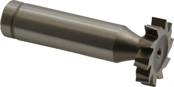 Made in USA - 7/8" Diam x 3/16" Face Width, Cobalt, 10 Teeth, Shank Connection Woodruff Keyseat Cutter - Uncoated, 2-3/16" OAL x 1/2" Shank, Staggered Teeth, ANSI 607, Old Standard 11 - Apex Tool & Supply