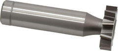 Made in USA - 7/8" Diam x 7/32" Face Width, Cobalt, 10 Teeth, Shank Connection Woodruff Keyseat Cutter - Uncoated, 2-7/32" OAL x 1/2" Shank, Staggered Teeth, ANSI 707, Old Standard 12 - Apex Tool & Supply