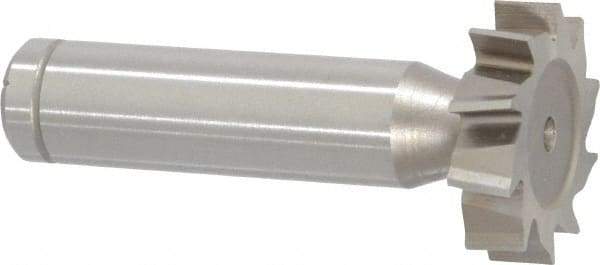 Made in USA - 1" Diam x 1/4" Face Width, Cobalt, 10 Teeth, Shank Connection Woodruff Keyseat Cutter - Uncoated, 2-1/4" OAL x 1/2" Shank, Staggered Teeth, ANSI 808, Old Standard 15 - Apex Tool & Supply
